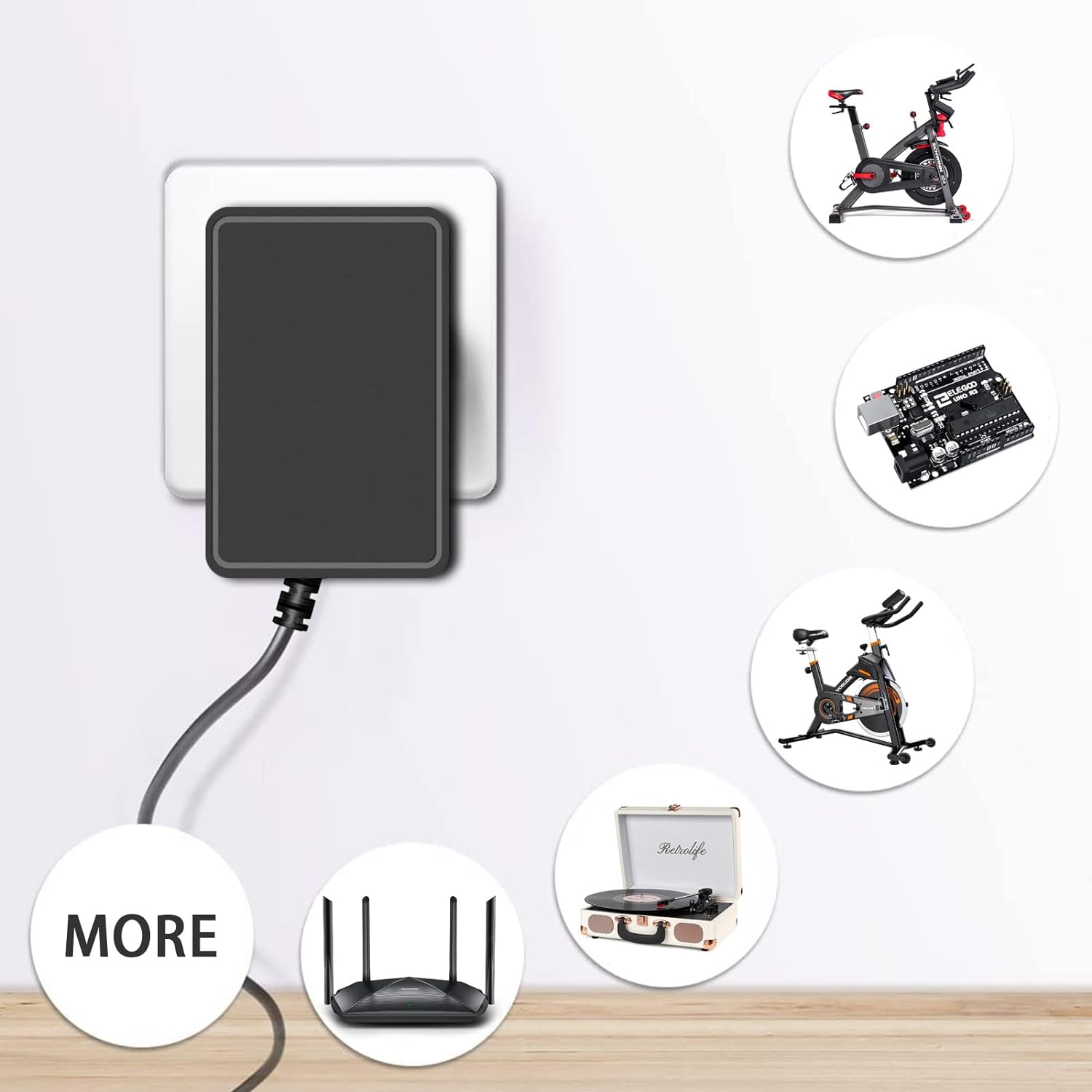 9V 1.5A Power Supply 100-240V AC to DC Adapter for Arduino UNO R3, Router, Kitchen Scale, Schwinn Bike, Exercise Ellipti 9V 1.5A Power Supply 100-240V AC to DC Adapter for Arduino UNO R3, Router, Kitchen Scale, Schwinn Bike, Exercise Ellipti