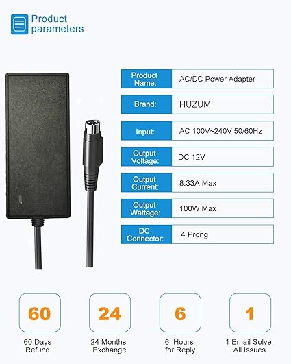 4-Pin 12V 8.33A AC Adapter for Synology Disk Station 4-Bay DS410 DS410j DS411 DS411J DS412 DS412 + DS416 DS418 DS918+ DS 4-Pin 12V 8.33A AC Adapter for Synology Disk Station 4-Bay DS410 DS410j DS411 DS411J DS412 DS412 + DS416 DS418 DS918+ DS