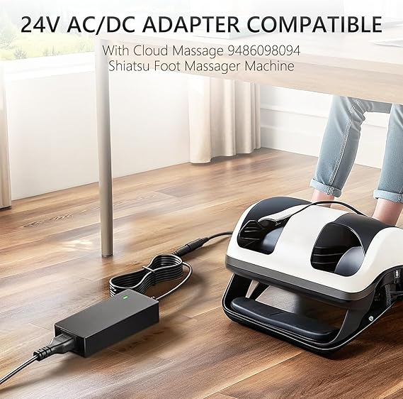 24V Powe Adapter Charger Compatible with Cloud Massage 9486098094 Shiatsu Foot Massager Deep Kneading Machine with Heat 24V Powe Adapter Charger Compatible with Cloud Massage 9486098094 Shiatsu Foot Massager Deep Kneading Machine with Heat