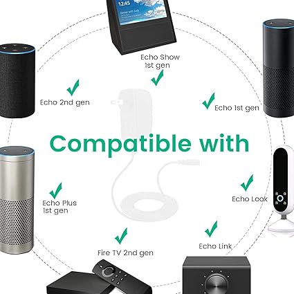 21W Power Cord Replacement for Alexa Echo Show (1st Gen), Echo Plus (1st Gen), Fire TV (2nd Gen) - AC Charger Power Adap 21W Power Cord Replacement for Alexa Echo Show (1st Gen), Echo Plus (1st Gen), Fire TV (2nd Gen) - AC Charger Power Adap