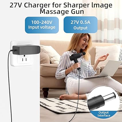 27V Power Cord for Sharper Image Massager Charger 1011666 1012667 1013002 1013983 1013985 Power Boost Deep Tissue Cordle 27V Power Cord for Sharper Image Massager Charger 1011666 1012667 1013002 1013983 1013985 Power Boost Deep Tissue Cordle