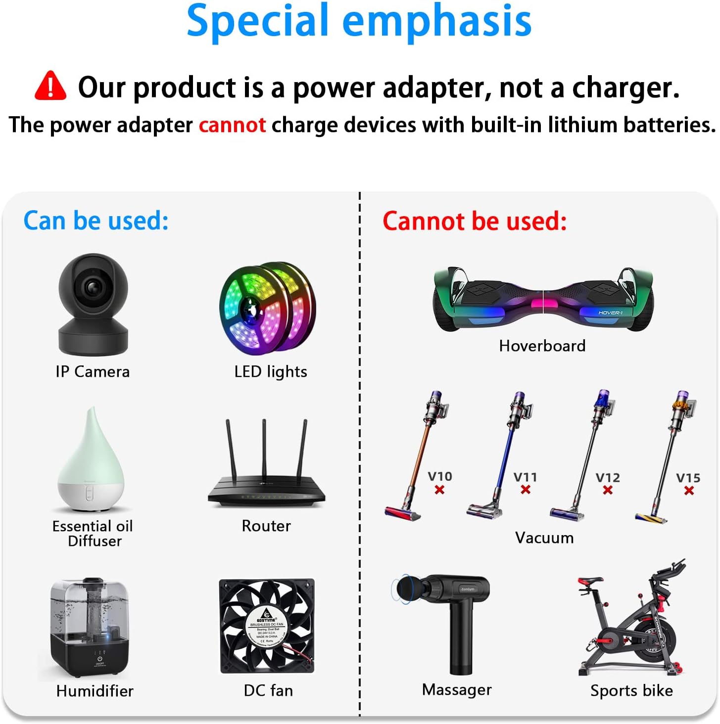 100V-240V to 24V 1A AC/DC Switching Power Supply Adapter with 5 Selectable Adapter Plugs Connector Type 2-Pin Compatibl 100V-240V to 24V 1A AC/DC Switching Power Supply Adapter with 5 Selectable Adapter Plugs Connector Type 2-Pin Compatibl