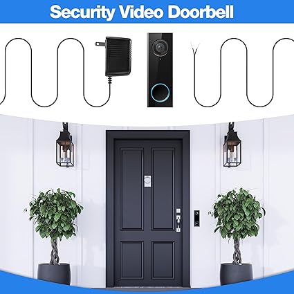Doorbell Transformer 16-24V Adapter, 16.4ft Long C Wire Power Supply 20VAC 500mA Power Adapter, Compatible with Arlo Euf Doorbell Transformer 16-24V Adapter, 16.4ft Long C Wire Power Supply 20VAC 500mA Power Adapter, Compatible with Arlo Euf