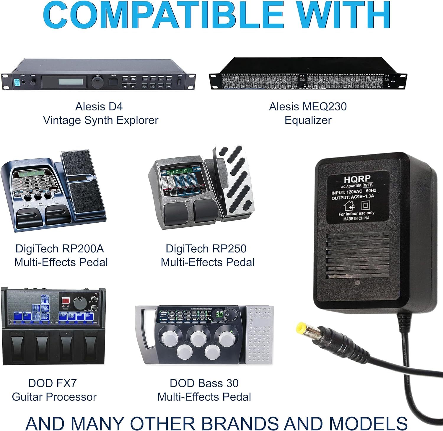 AC Adapter Compatible with Digitech PS0913B RP200A RP250 RP255 RP350 RP300A RP355 RPx400 RP1000 RP100 RP100A RP150 RP155