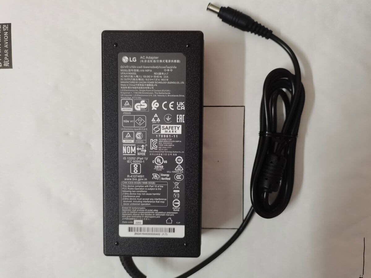 Original 19V 7.37A 140.0W A16-140P1A A14A002L for LG 27QN880 27UL850 38GN950 NEW Compatible Brand For LG Output Current Original 19V 7.37A 140.0W A16-140P1A A14A002L for LG 27QN880 27UL850 38GN950 NEW Compatible Brand For LG Output Current