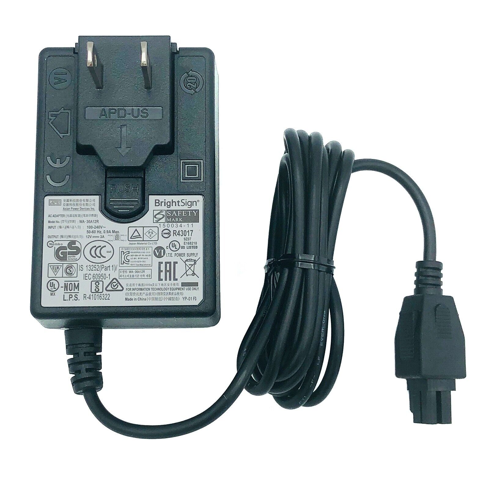 Genuine APD WA-36A12R 4-Pin Plug-In AC Adapter 12V 3A Power Supply 36Watt OEM Compatible Brand: Universal Connection Genuine APD WA-36A12R 4-Pin Plug-In AC Adapter 12V 3A Power Supply 36Watt OEM Compatible Brand: Universal Connection