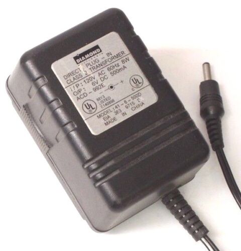 Diamond 41-6-500D AC DC Power Supply Adapter Charger Output 6V DC 500mA Brand: Diamond Type: Adapter MPN: Does No Diamond 41-6-500D AC DC Power Supply Adapter Charger Output 6V DC 500mA Brand: Diamond Type: Adapter MPN: Does No