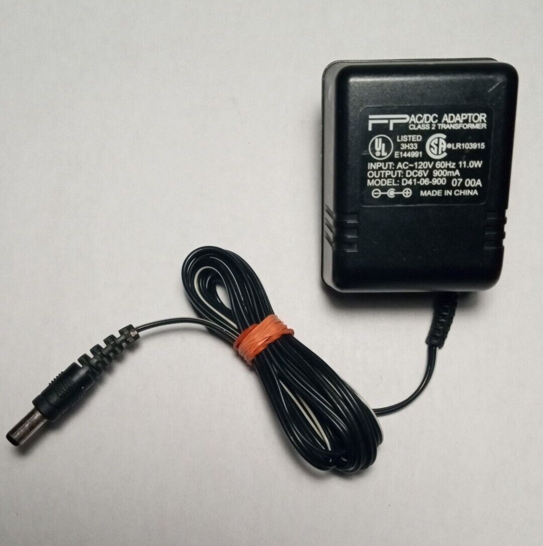 FP AC/DC ADAPTER CLASS 2 TRANSFORMER D41-06-900 DC6V 900mA (Tested) Brand: FP Type: AC/DC Adapter Country/Region o FP AC/DC ADAPTER CLASS 2 TRANSFORMER D41-06-900 DC6V 900mA (Tested) Brand: FP Type: AC/DC Adapter Country/Region o