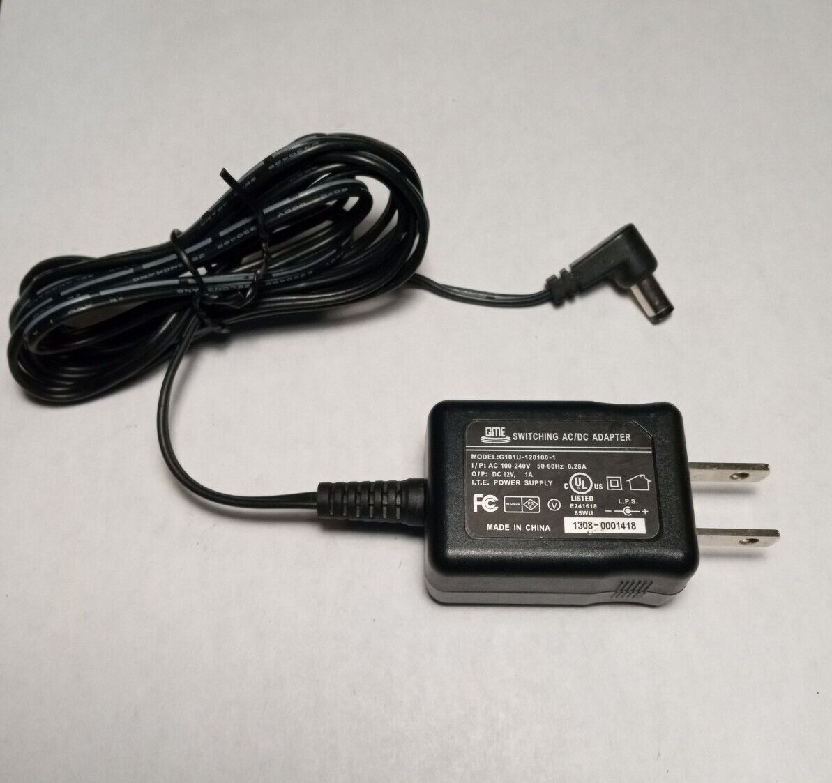 GME G101U-120100-1 Switching AC/DC Power Adapter 12V 1A (Barrel Plug) Tested Brand: GME Type: AC/AC Adapter Connec GME G101U-120100-1 Switching AC/DC Power Adapter 12V 1A (Barrel Plug) Tested Brand: GME Type: AC/AC Adapter Connec