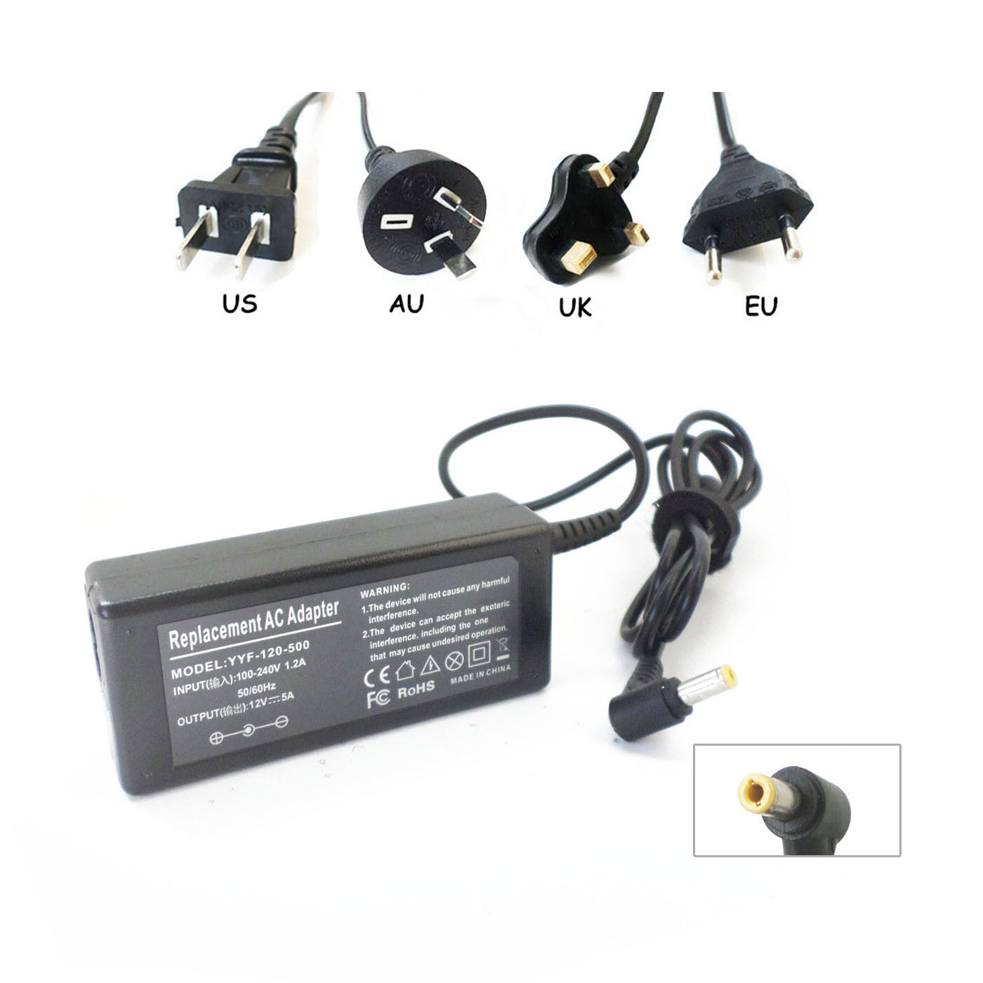 AC Power Adapter 12V 5A For Imax/Mystery B5 B6 Balancer Charger LCD Monitor NEW Country/Region of Manufacture China Com AC Power Adapter 12V 5A For Imax/Mystery B5 B6 Balancer Charger LCD Monitor NEW Country/Region of Manufacture China Com