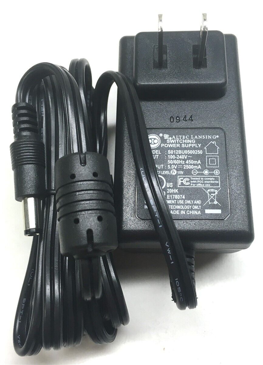 Altec Lansing iM414 iM510 iM310 AC Power Supply Adapter S012BU0500250 5V 2.5A Brand Altec Lansing Type AC Adapter MPN Altec Lansing iM414 iM510 iM310 AC Power Supply Adapter S012BU0500250 5V 2.5A Brand Altec Lansing Type AC Adapter MPN