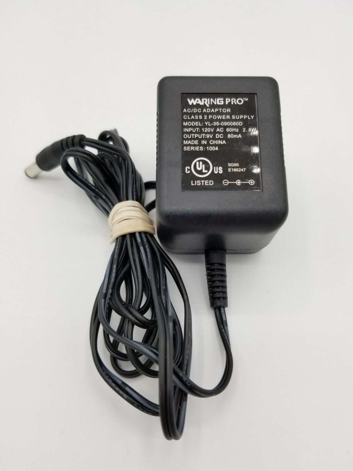 Waring Pro Charger AC/DC Adaptor Power Supply YL-35-090080D 9V 80mA Series 1103 Brand: Waring Pro Compatible Brand: F Waring Pro Charger AC/DC Adaptor Power Supply YL-35-090080D 9V 80mA Series 1103 Brand: Waring Pro Compatible Brand: F